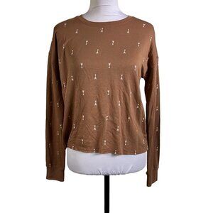 𝅺THREAD & Supply Light Pink Sweater Long Arrows Long Sleeves Pullover size XS